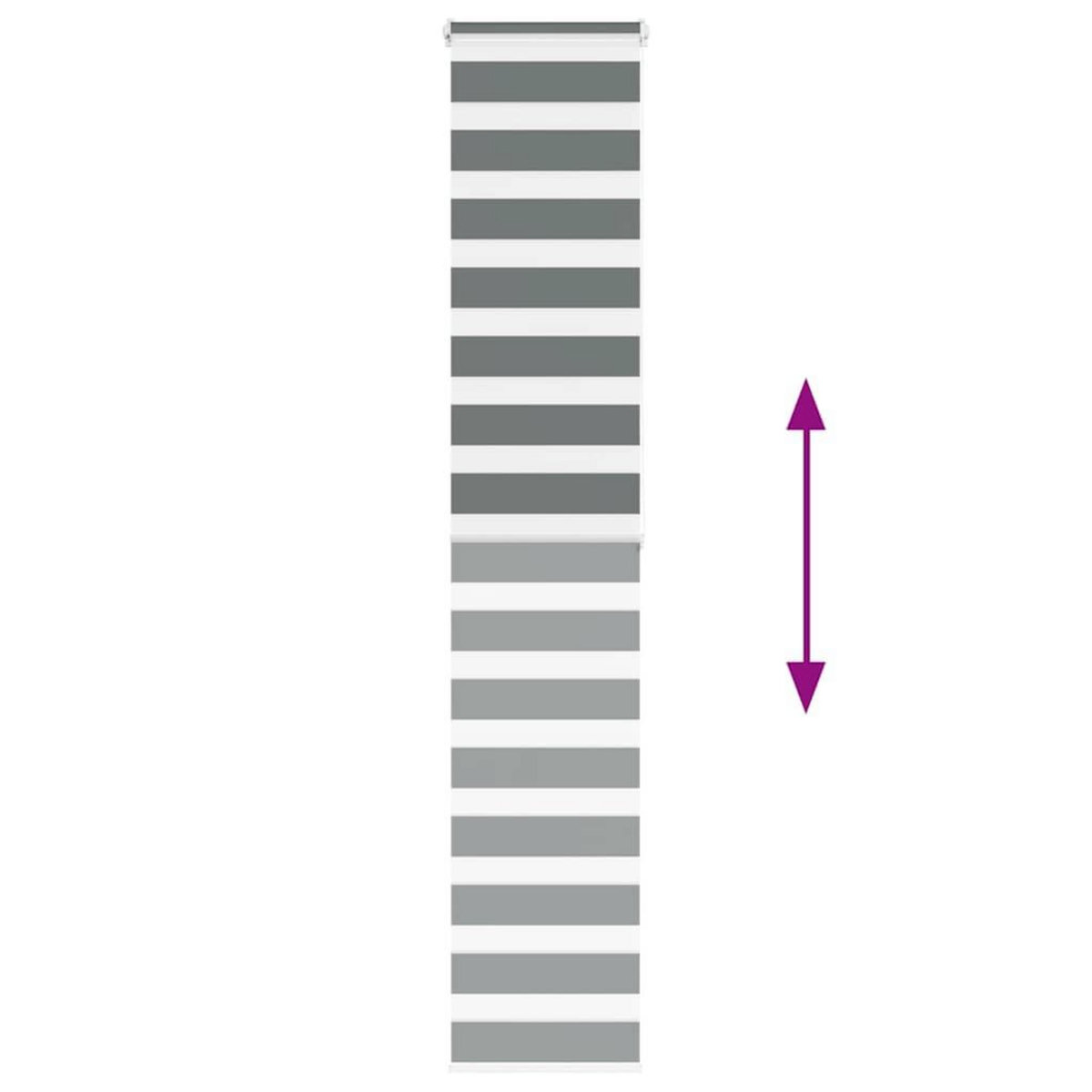 VIDAXL Store zebre gris fonce largeur du tissu 45,9 cm polyester