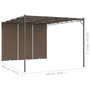 Voir la diapositive 6 : VIDAXL Belvedere de jardin avec rideau lateral 4x3x2,25 m Taupe