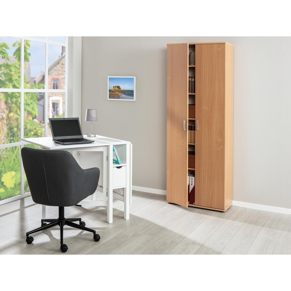 Armoire de rangement multifonctions 2 portes L70cm VISCONTI