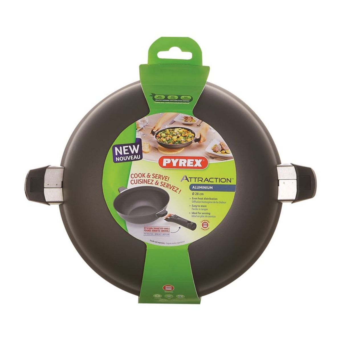 PYREX Wok amovible 28 cm ATTRACTION