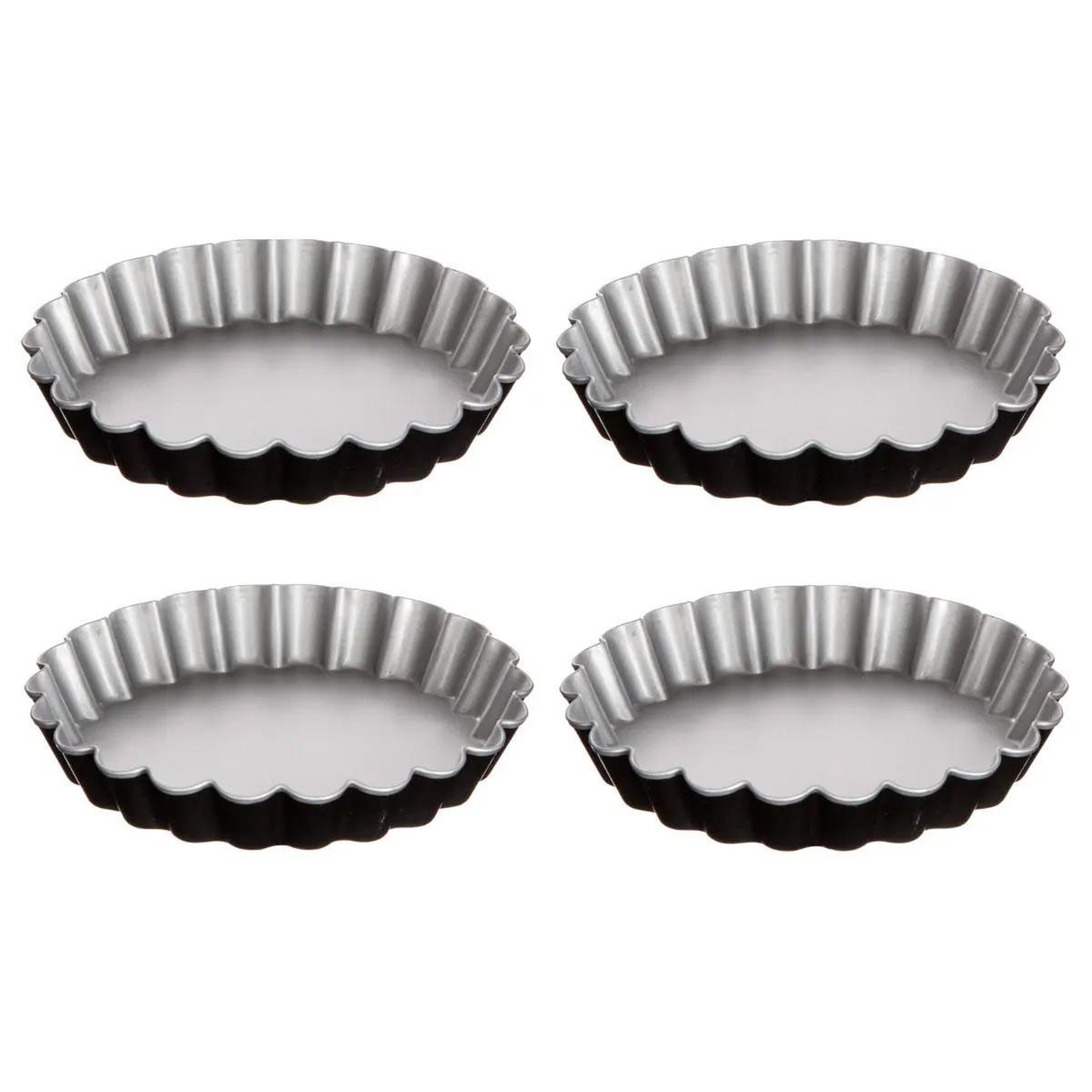 FIVE Lot de 4 moules à tartelettes  signature  12cm noir