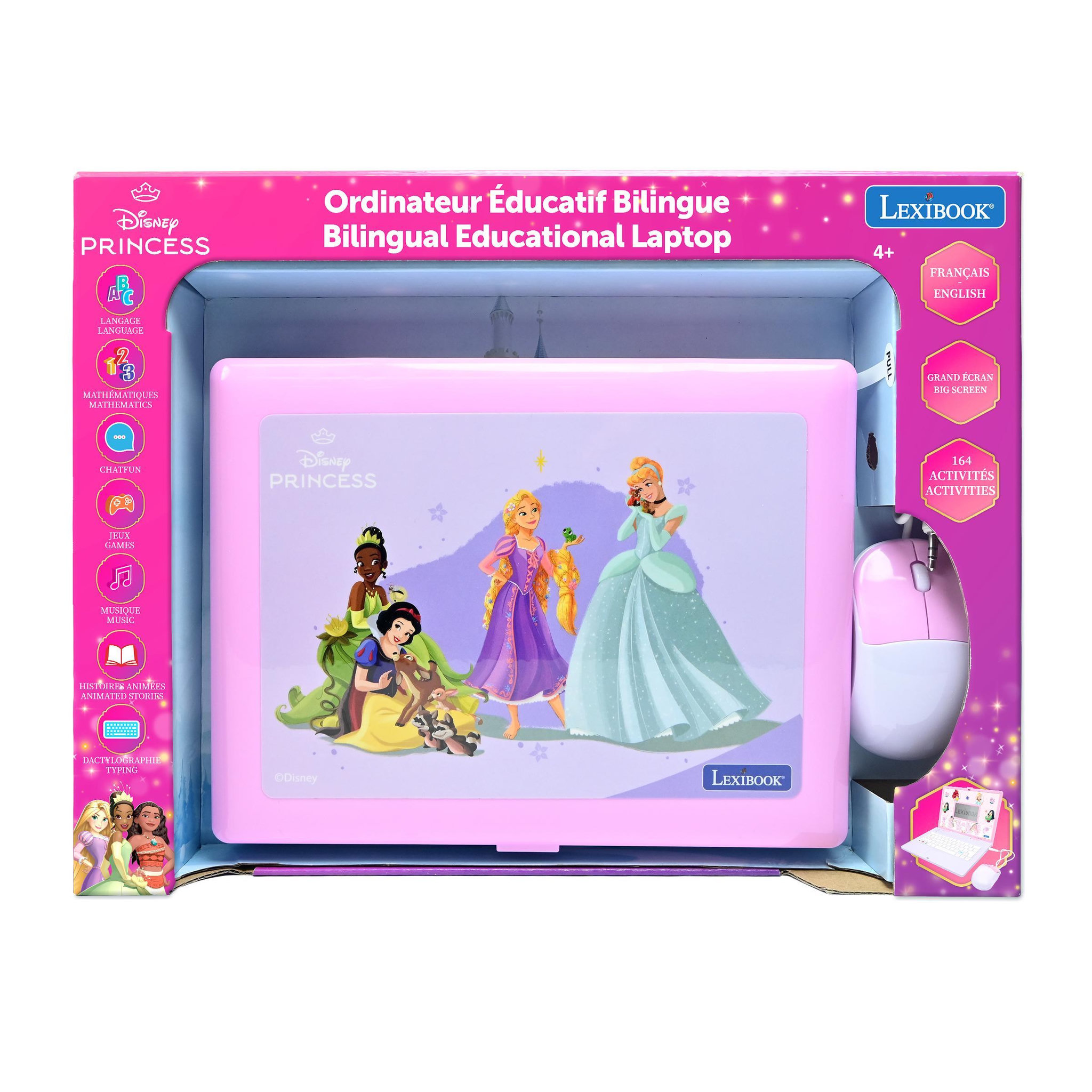 Voir la diapositive 3 : Lexibook Ordinateur éducatif bilingue avec 164 activités Disney Princesses (EN/FR)