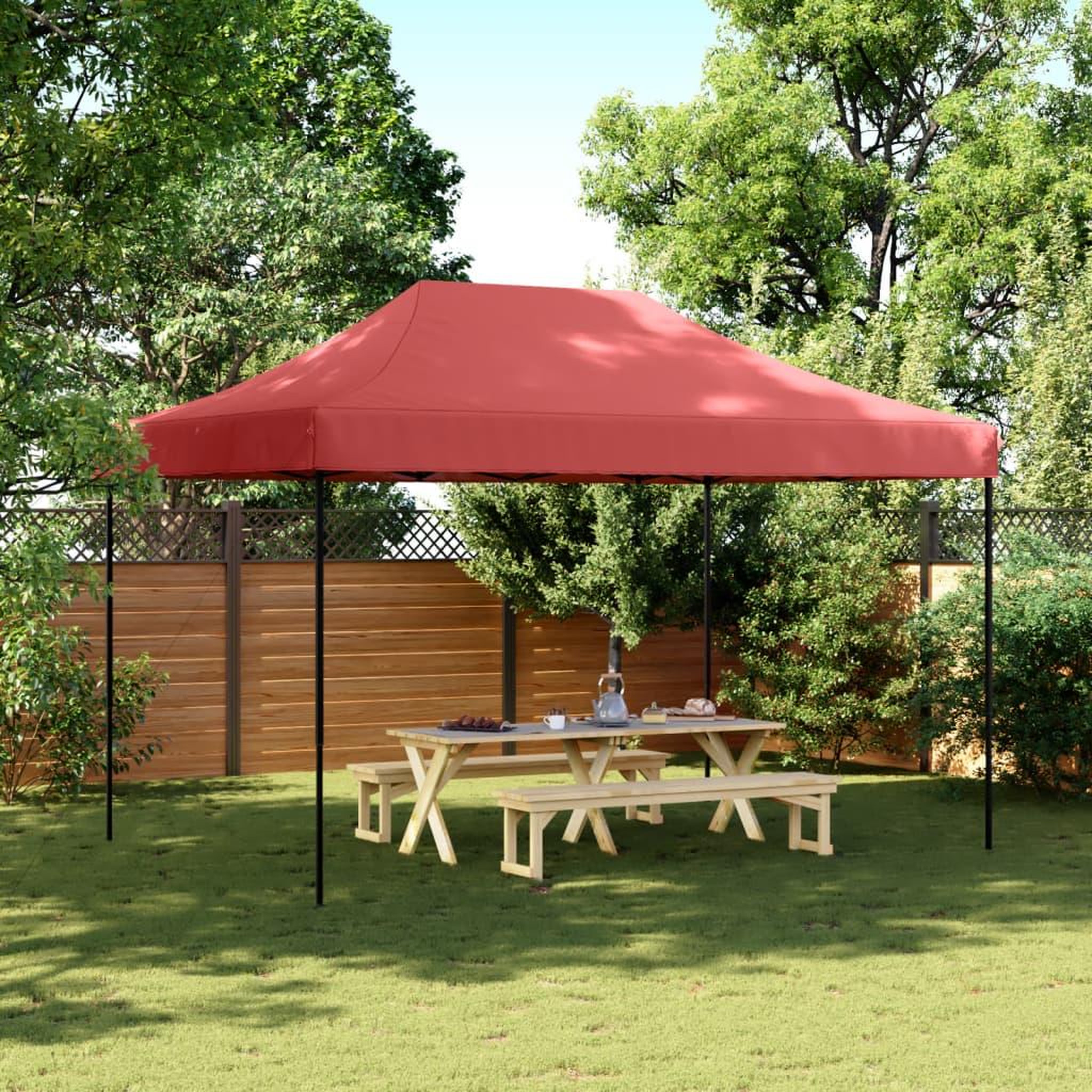 VIDAXL Tente de reception pliable escamotable bordeaux 410x279x315 cm