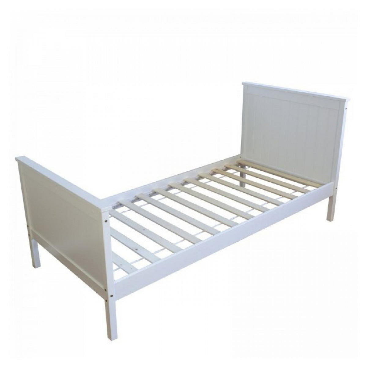 HomeStyle4U Lit simple en bois - couleur blanc