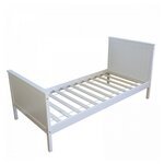 HomeStyle4U Lit simple en bois - couleur blanc