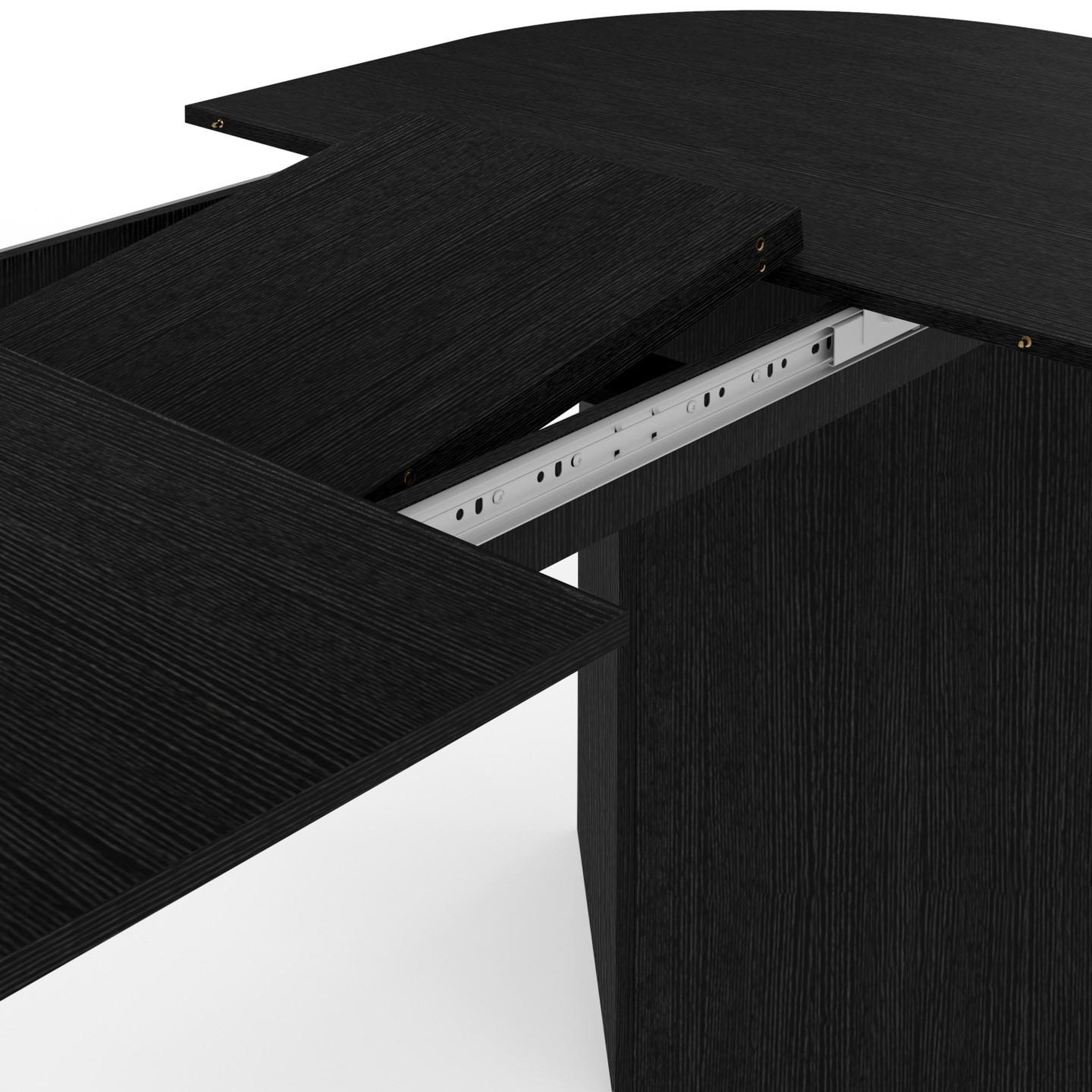 Voir la diapositive 6 : ID MARKET Table à manger extensible ovale marthe 6 -10 personnes bois noir 160-200 cm
