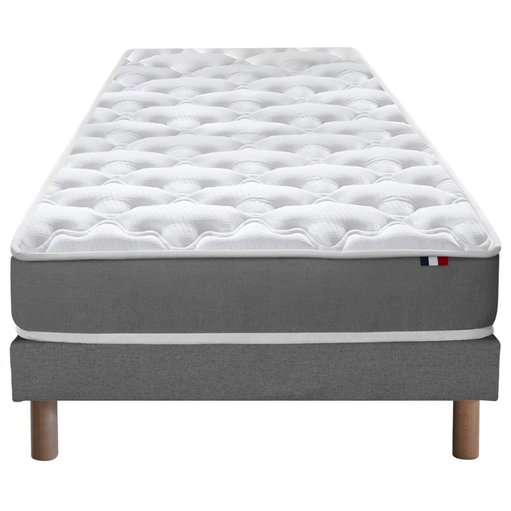 Voir la diapositive 1 : IDLITERIE Ensemble matelas mousse ferme réversible ALTO et sommier - confort français
