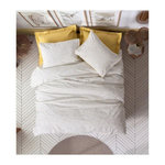 GENERIQUE Parure de lit - 129CTN64850 - 1 housse de couette 220 x 240 cm + 2 taies d'oreiller 60 x 60 cm - 100% coton ranforcé - Moutarde