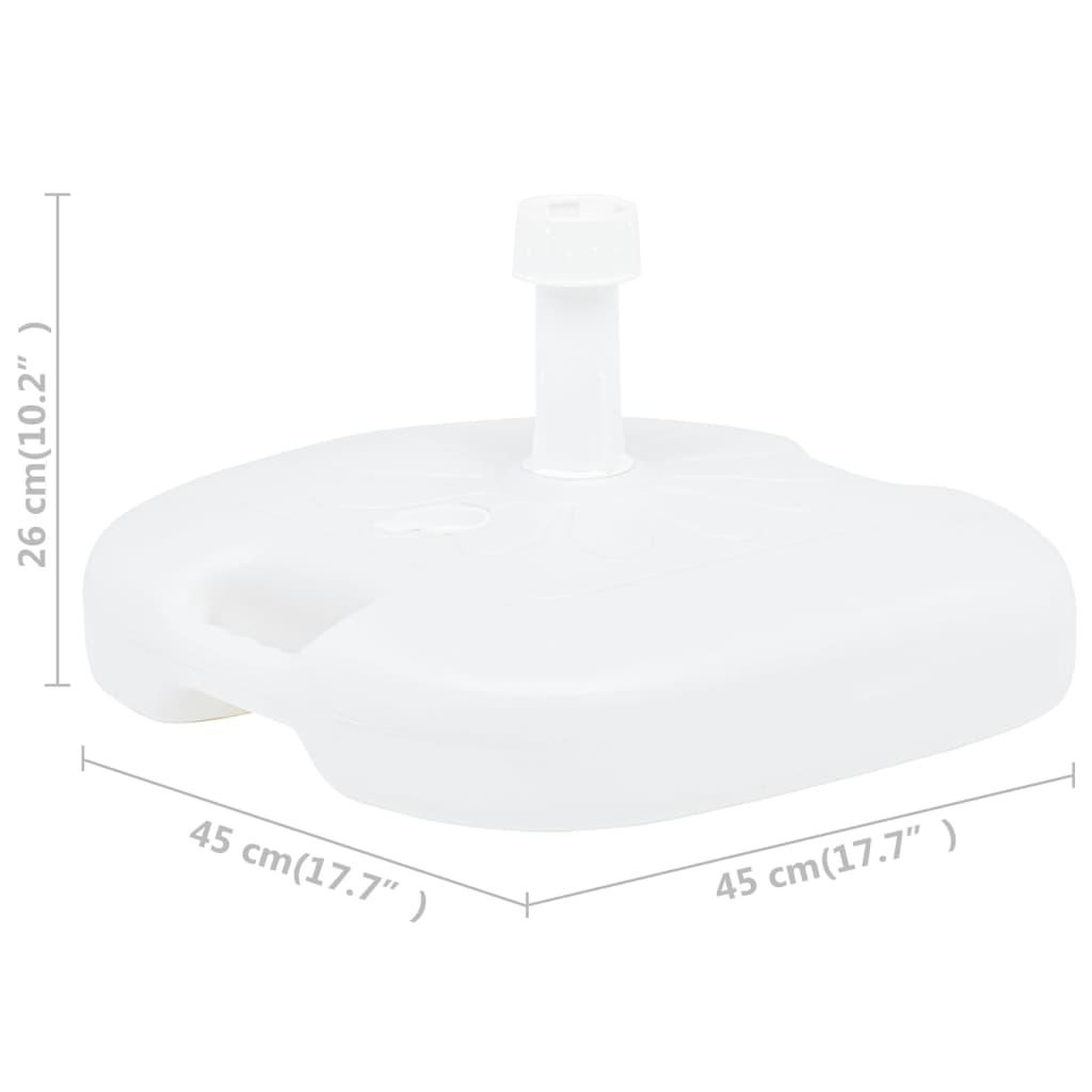 Voir la diapositive 6 : VIDAXL Socle de parasol rempli de sable/d'eau 16 l blanc plastique