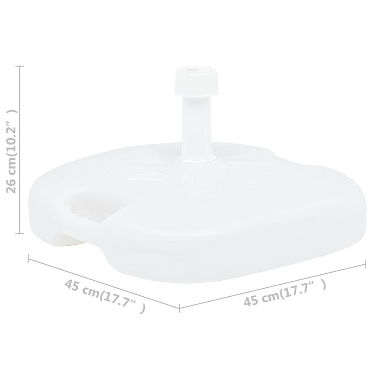 VIDAXL Socle de parasol rempli de sable/d'eau 16 L Blanc Plastique