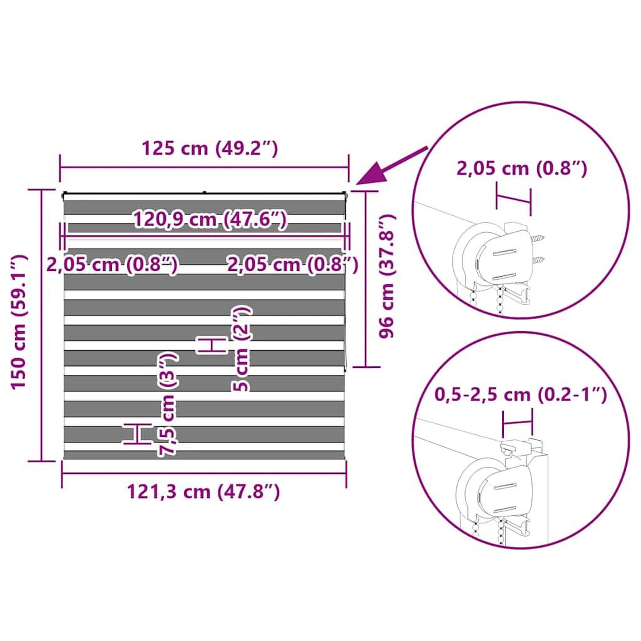 Voir la diapositive 6 : VIDAXL Store zebre gris clair largeur du tissu 120,9 cm polyester