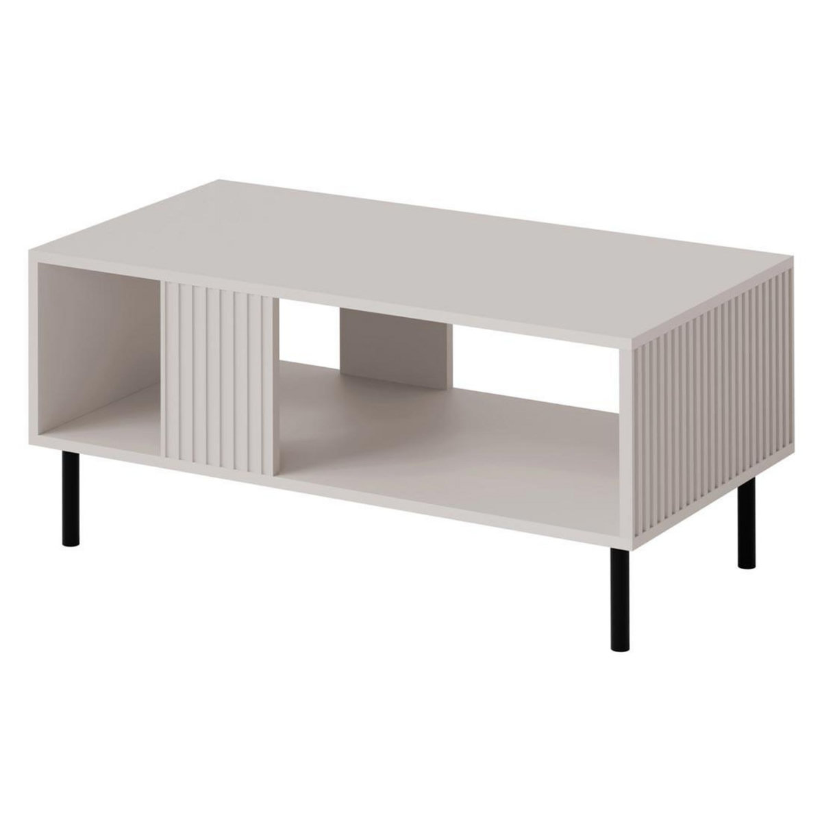 BEST MOBILIER Timote - table basse - avec niche de rangement - écru - 1 niche - 92 cm