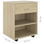 Voir la diapositive 6 : VIDAXL Armoire a roulettes Chene sonoma 46x36x59 cm Bois d'ingenierie
