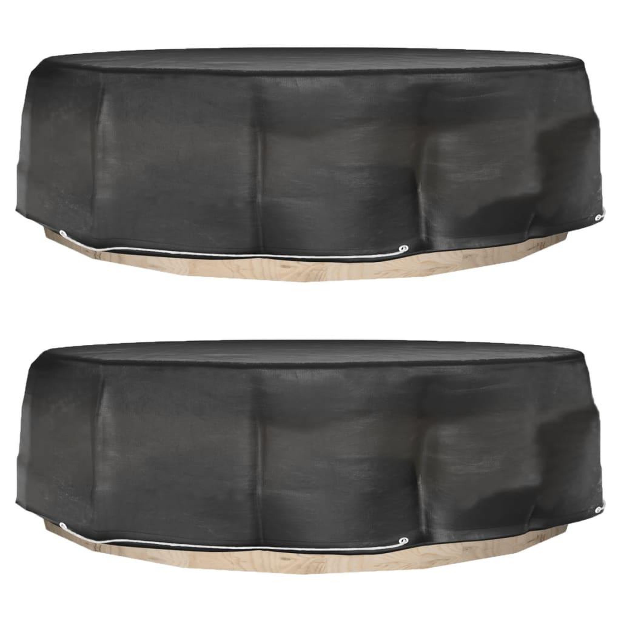 VIDAXL Housses pour salon îlot 2 pcs 8 œillets Ø188x50 cm rond