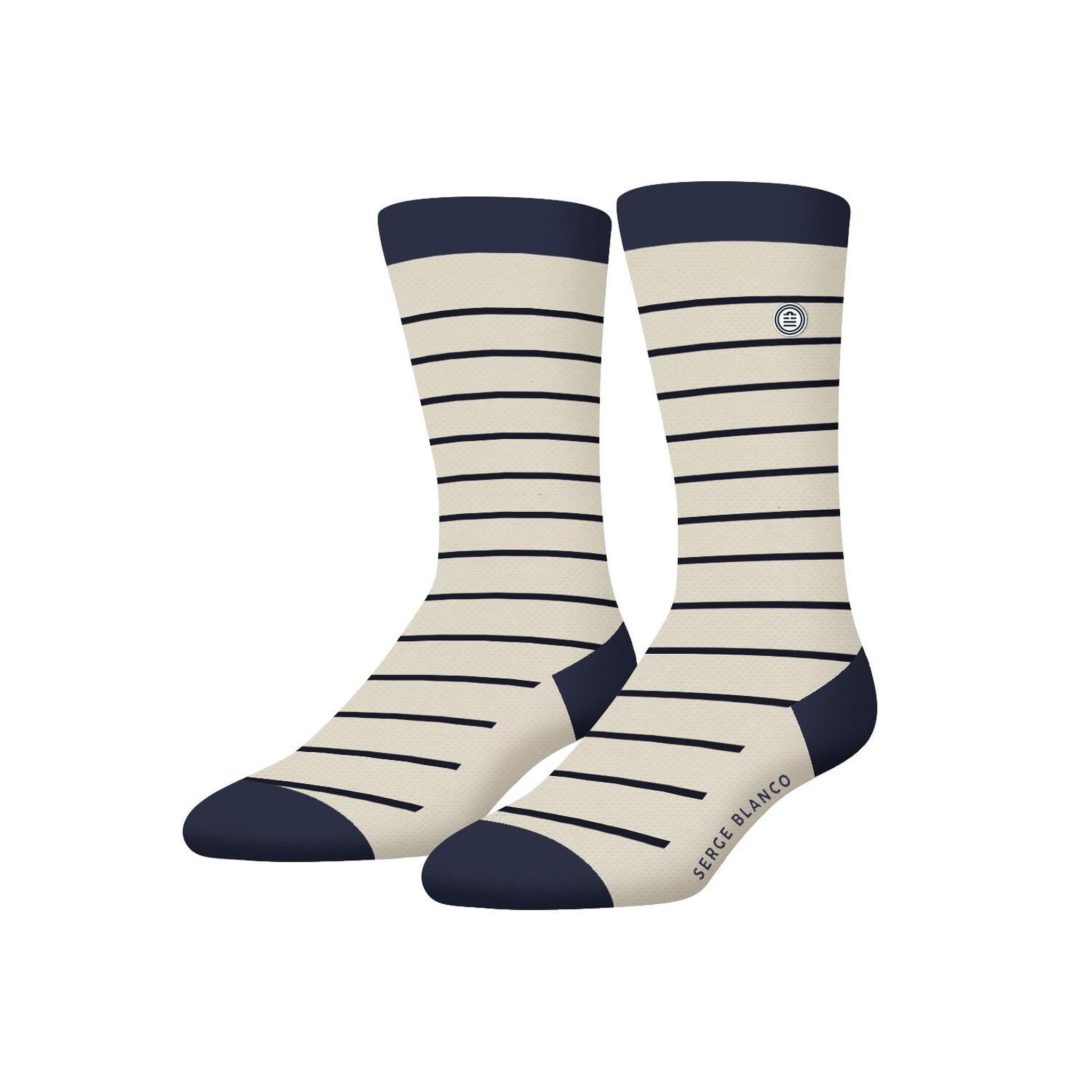 Voir la diapositive 6 : SERGE BLANCO Lot de 6 paires de chaussettes de ville homme rayées modèle A
