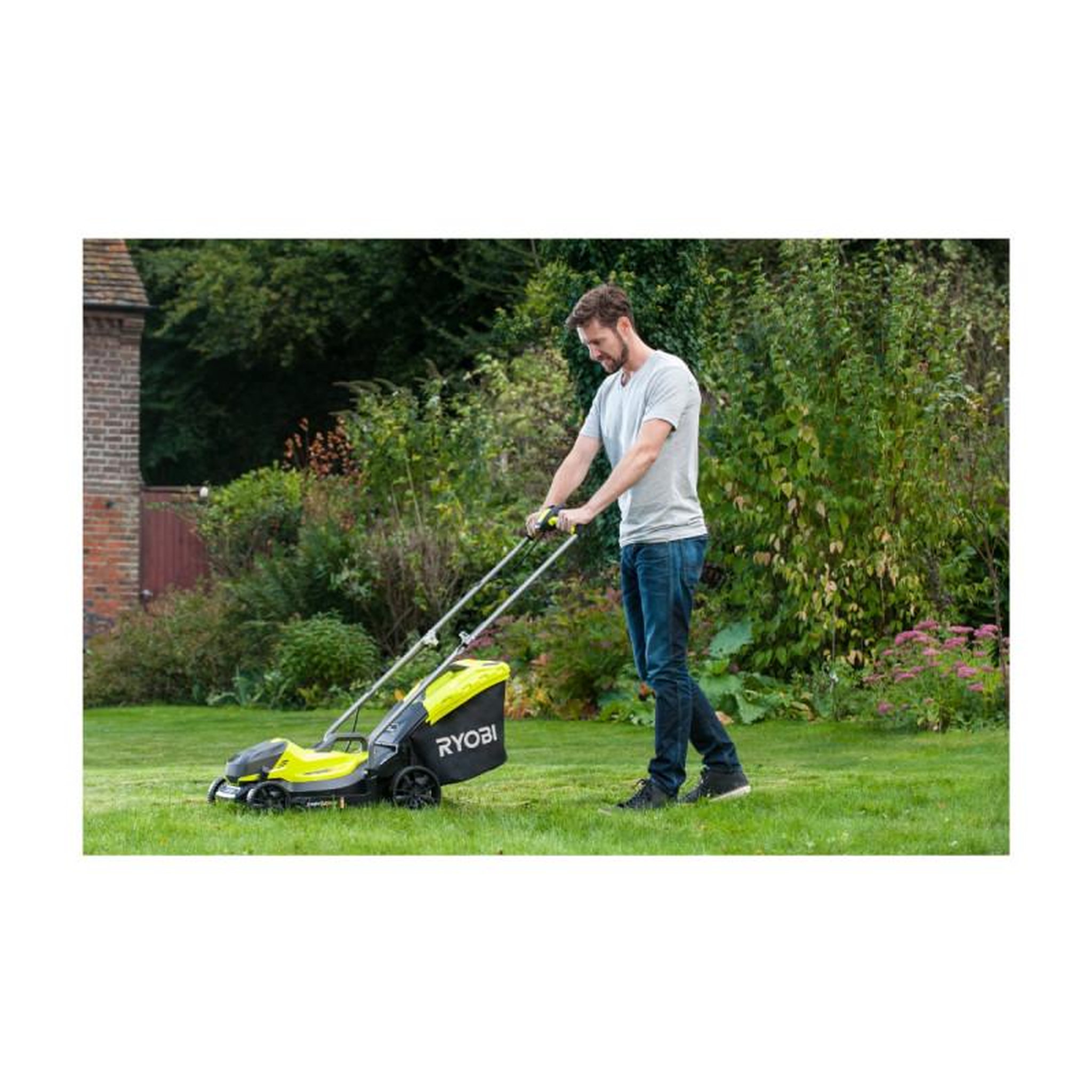 Voir la diapositive 2 : Ryobi Tondeuse poussée RYOBI - OLM1833B - 18V One+ - coupe 33 cm - sans batterie ni chargeur