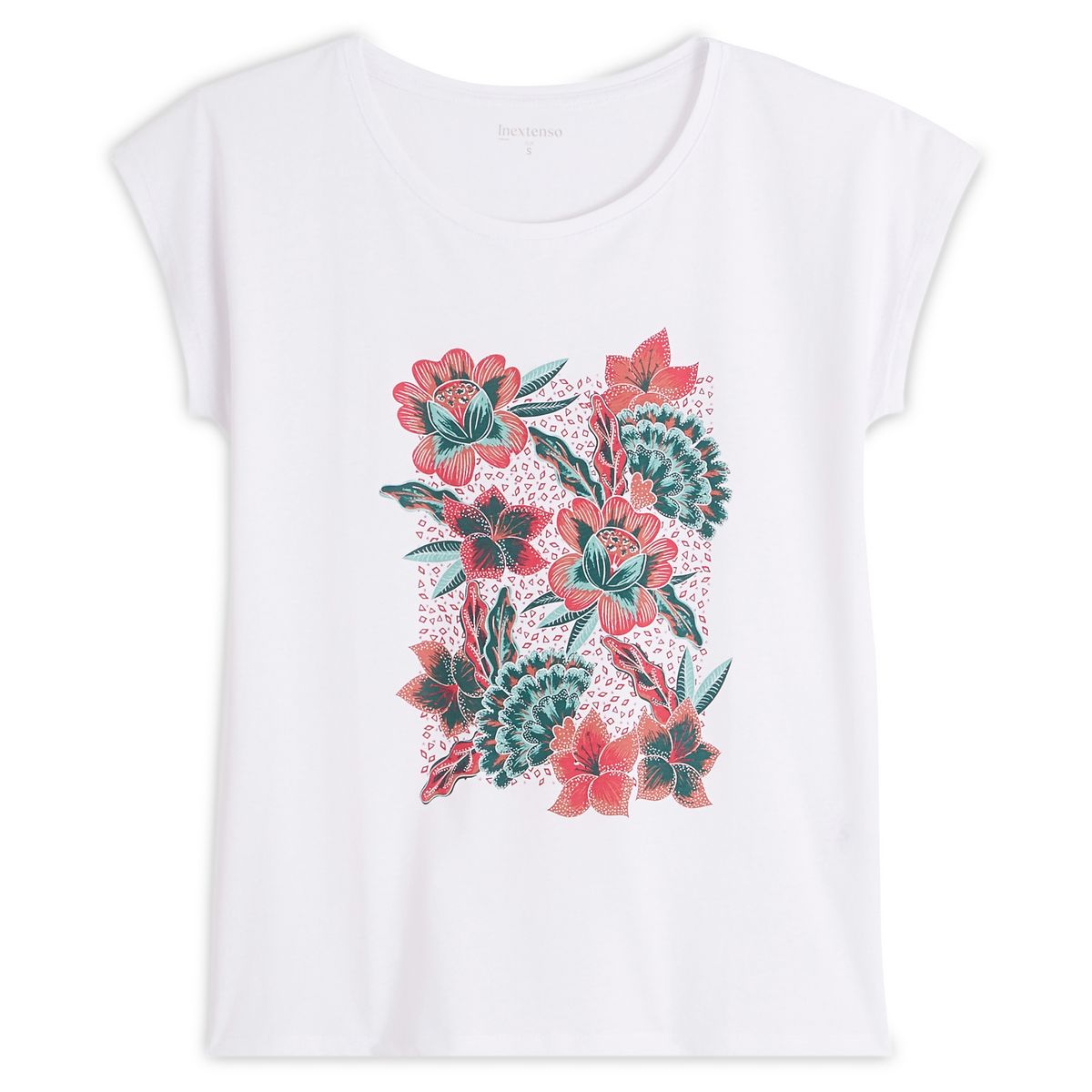 INEXTENSO T-shirt manches courtes à fleurs femme