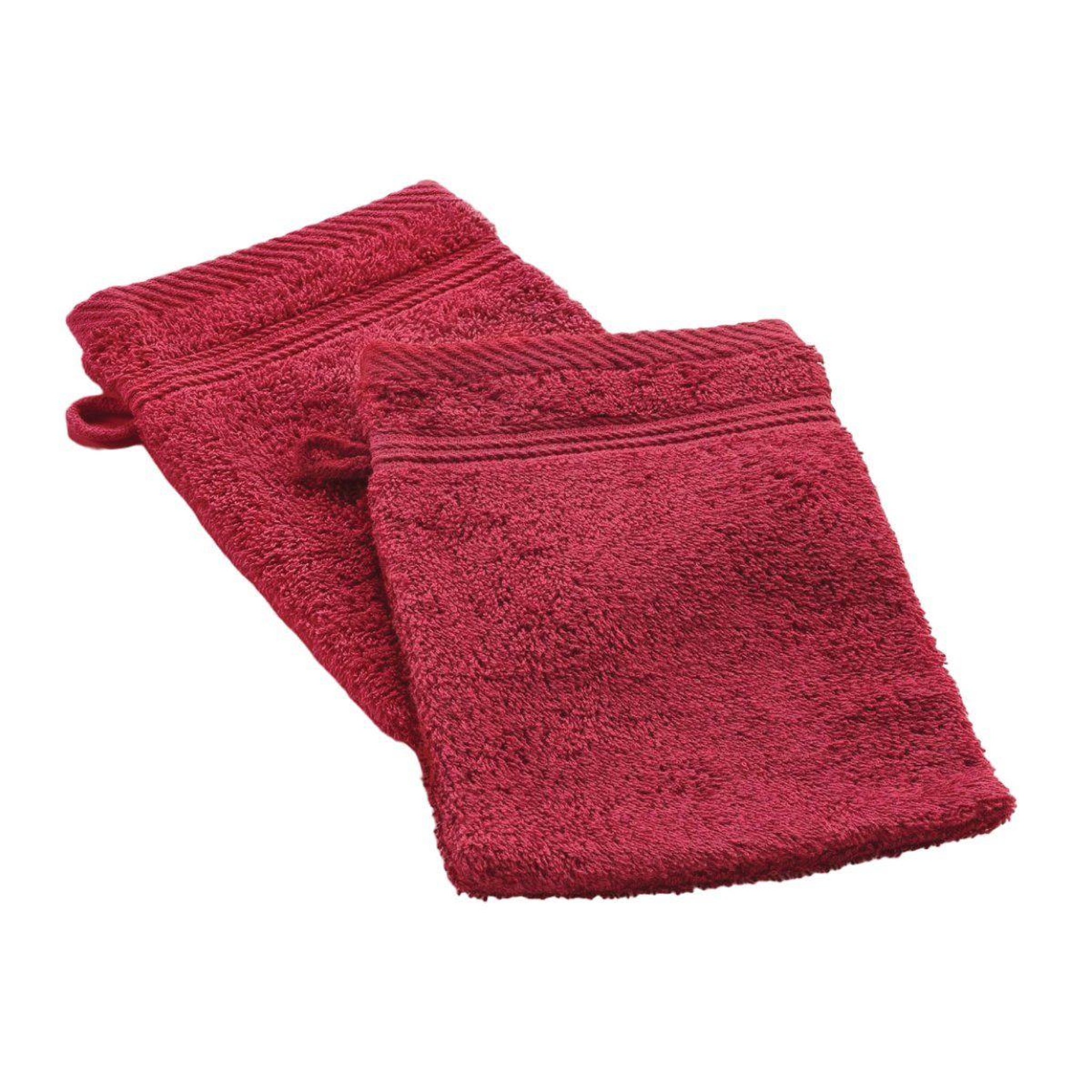 Douceur d'Intérieur Lot de 2 gants de toilette  tendresse  15x21cm rubis