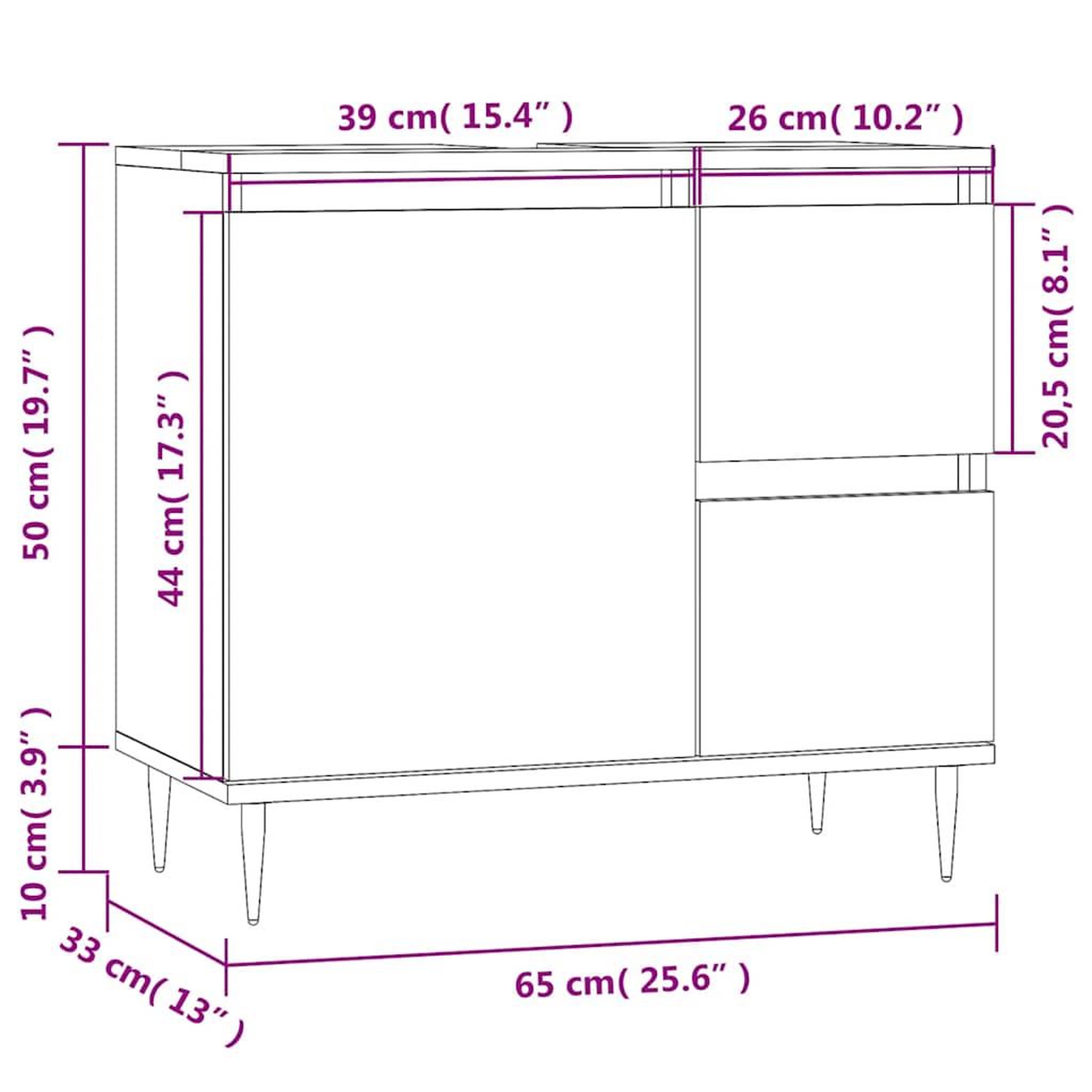 Voir la diapositive 6 : VIDAXL Armoire de salle de bain blanc 65x33x60 cm bois d'ingenierie