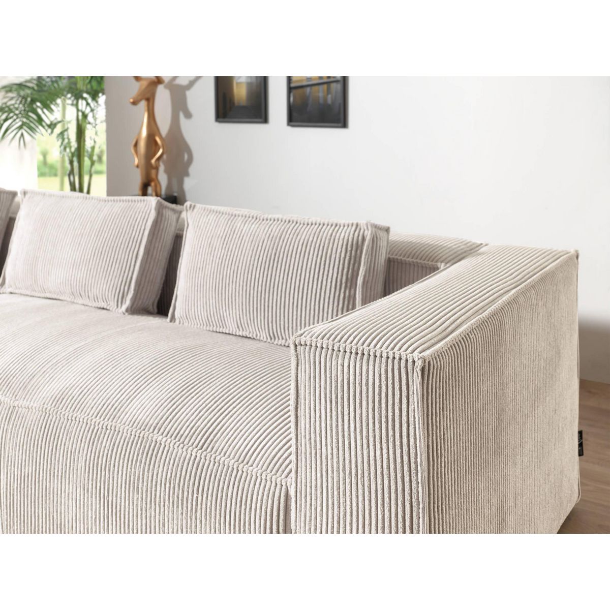 LISA DESIGN Stella - canapé d'angle - en velours côtelé - 4 places -style contemporain - gauche