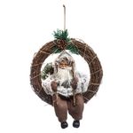 FEERIC LIGHT & CHRISTMAS Couronne de Noël en bois Terre sauvage. Coloris disponibles : Gris, Marron, Blanc