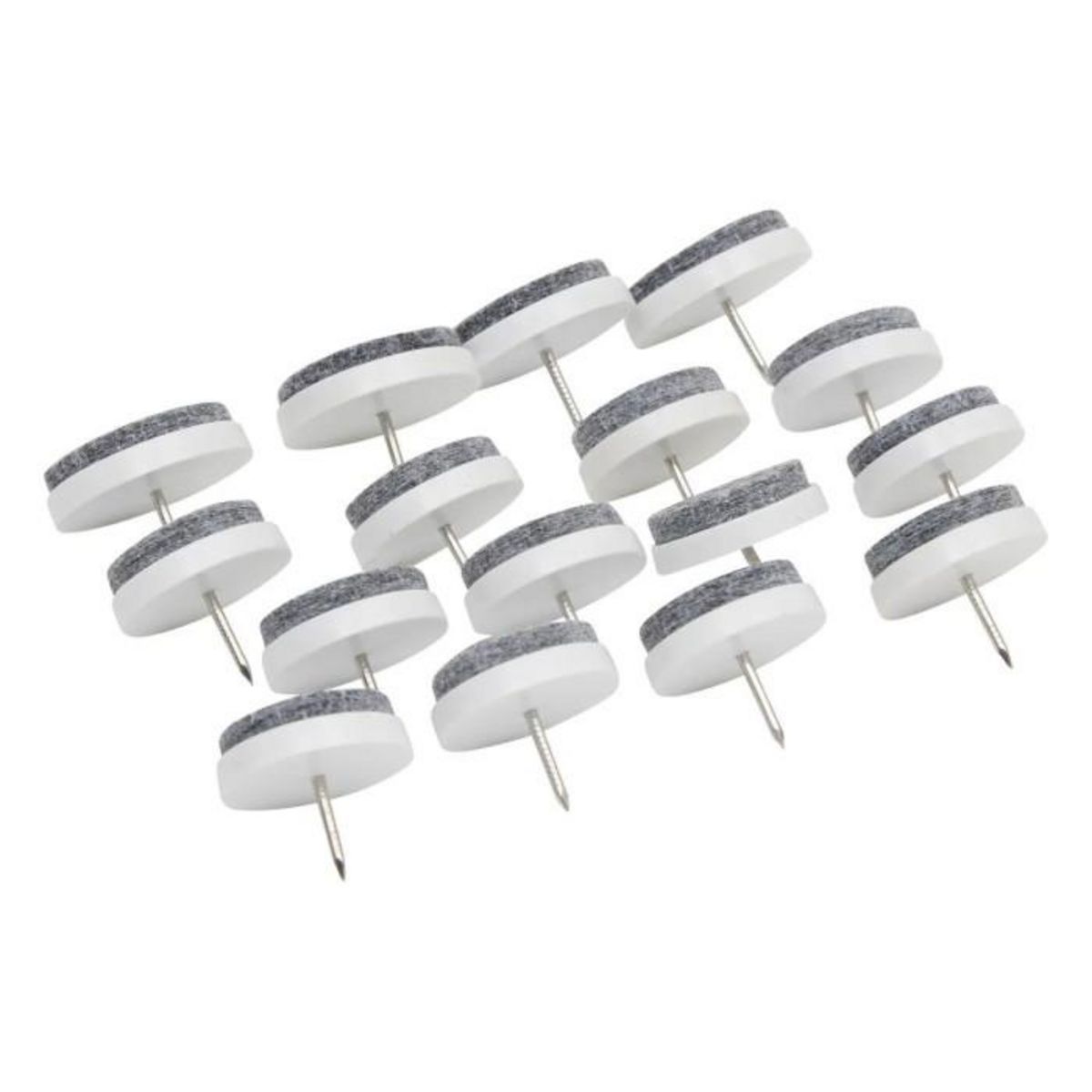 FIVE Lot de 16 Patins à Clou  Feutre  2,8cm Gris