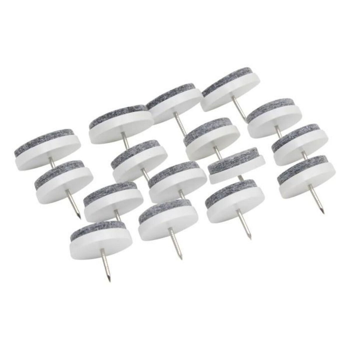 FIVE Lot de 16 Patins à Clou  Feutre  2,8cm Gris