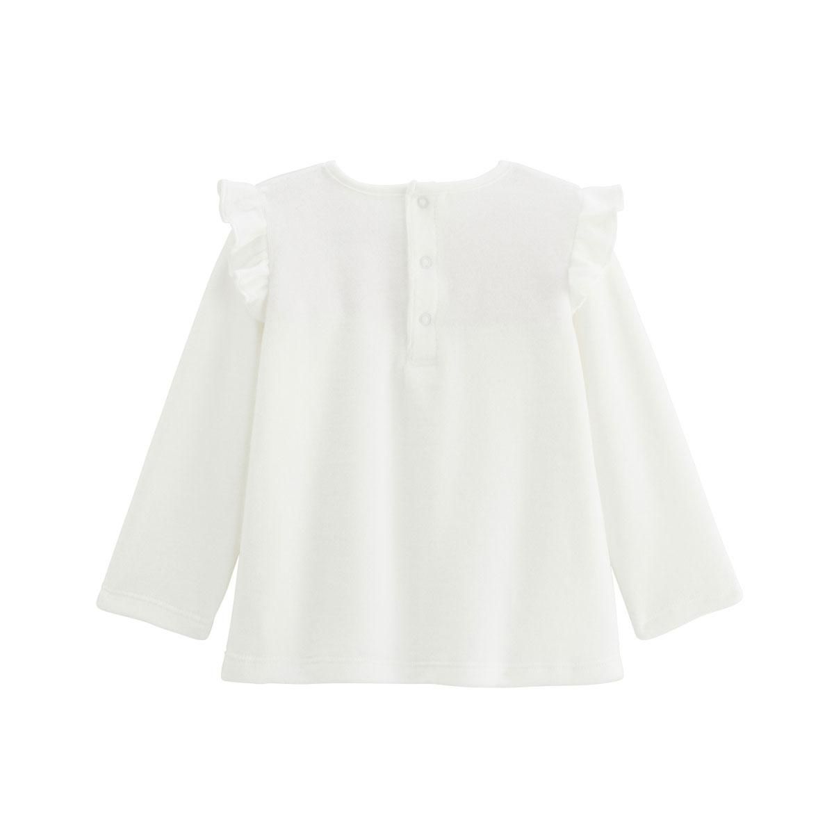 Petit Béguin Pyjama enfant 2 pièces en velours écru Louisa