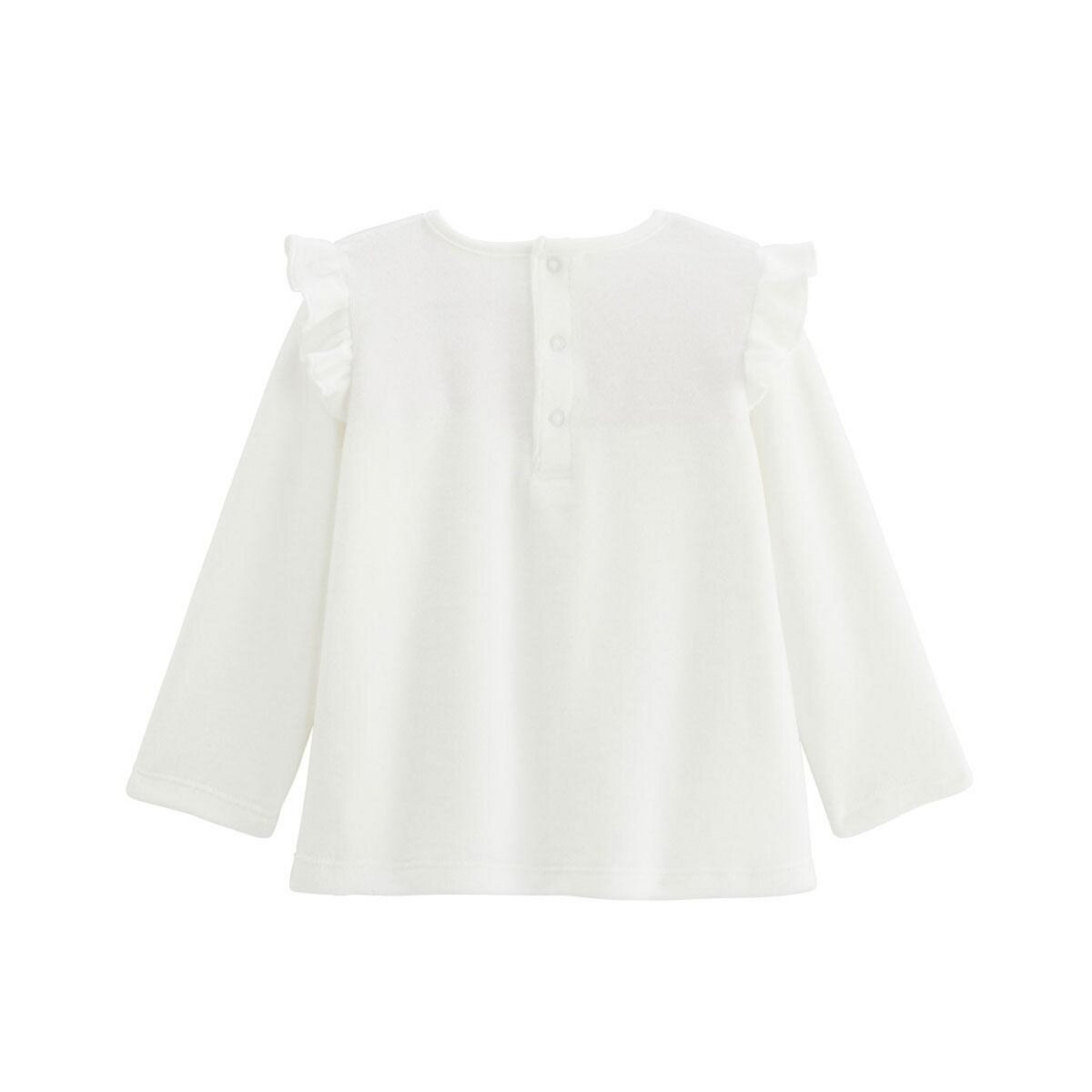 Petit Béguin Pyjama enfant 2 pièces en velours écru Louisa