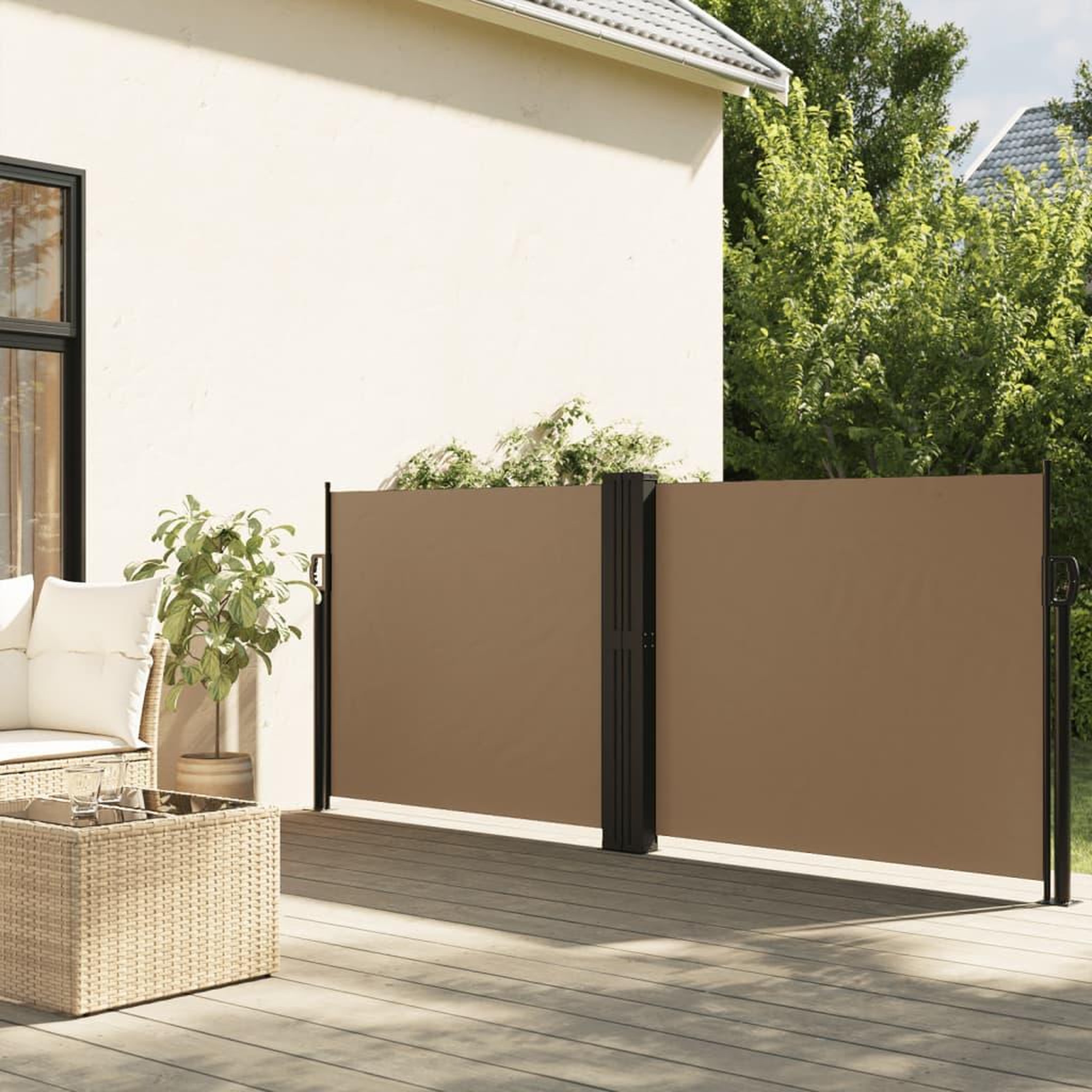 VIDAXL Auvent lateral retractable taupe 140x600 cm