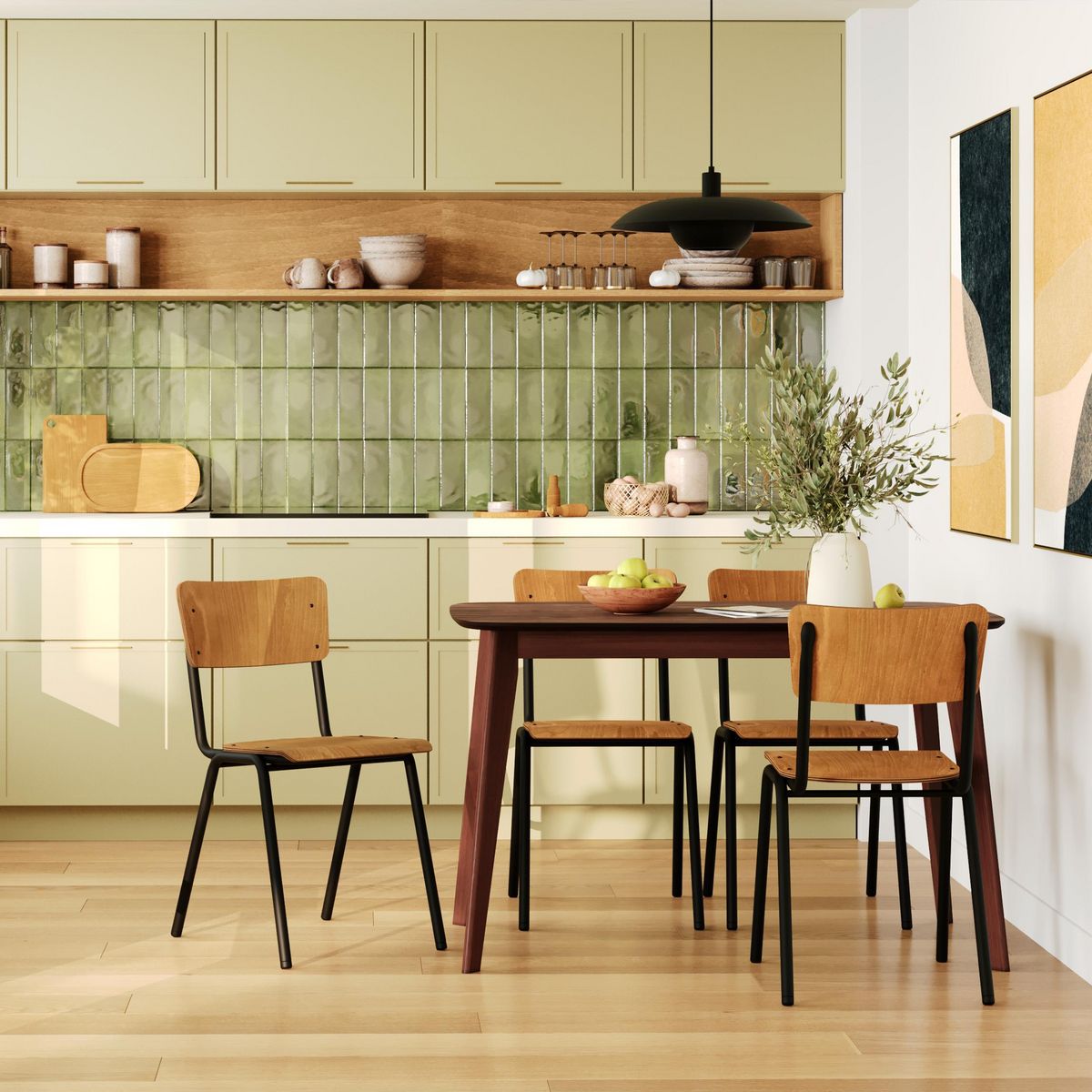 Rendez vous déco Table rectangulaire 4 personnes en bois clair 120 cm - Oman