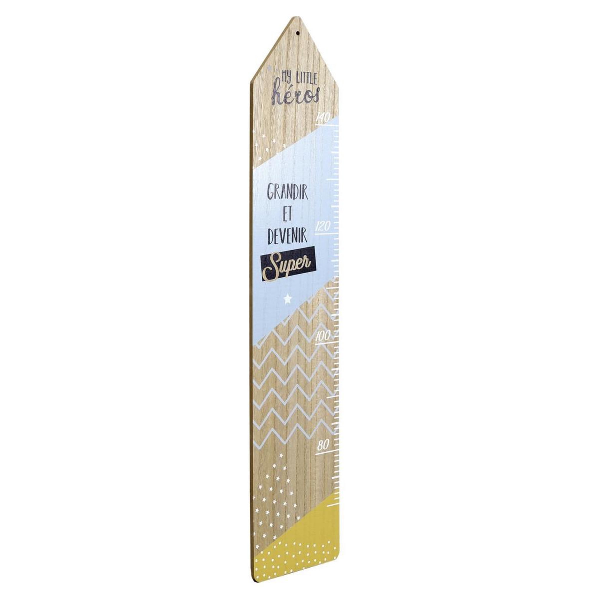 Voir la diapositive 2 : HOME DECO KIDS Décoration murale enfant  toise garçon  100cm bleu