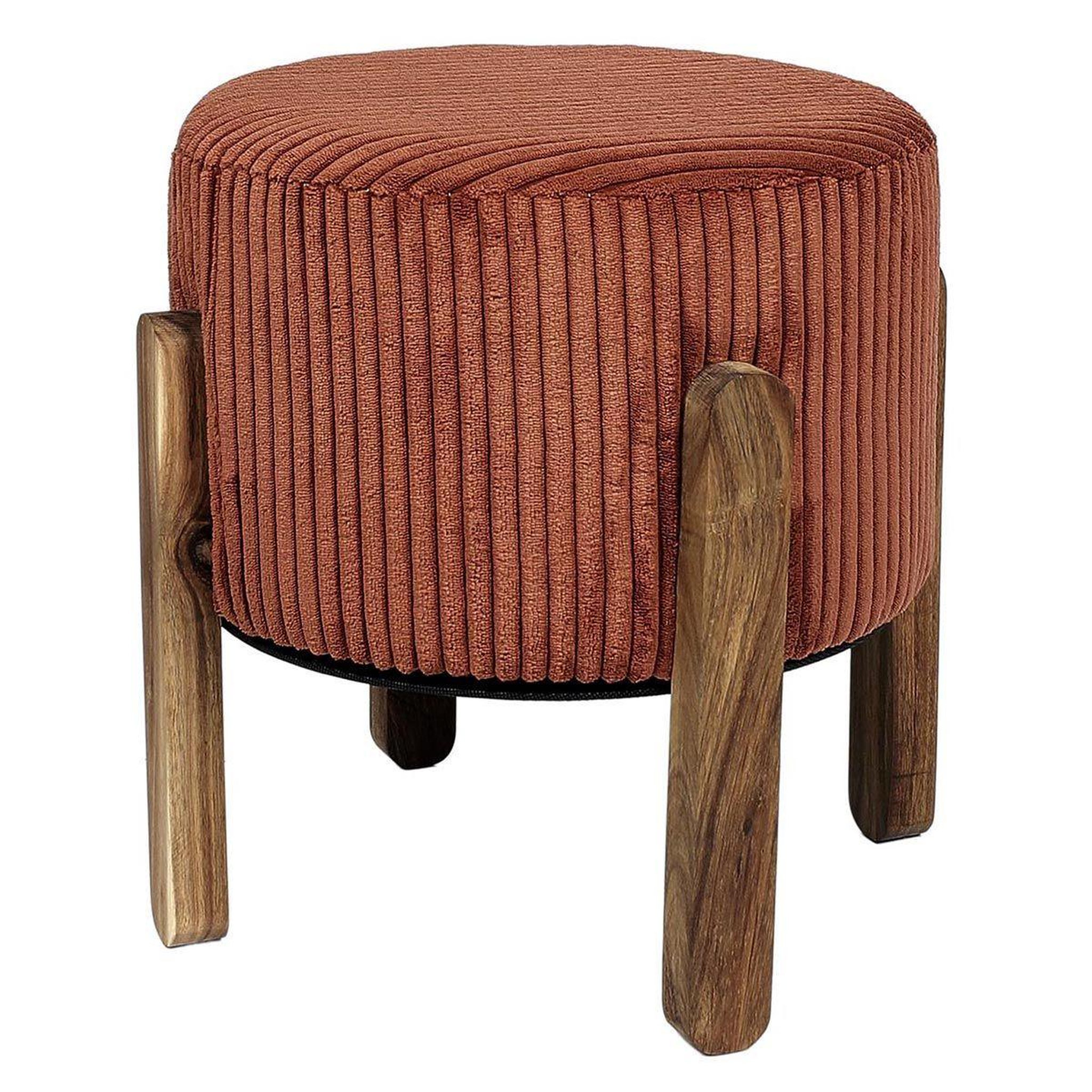 The Home Deco Factory Tabouret côtelé rond  scott  35cm terracotta