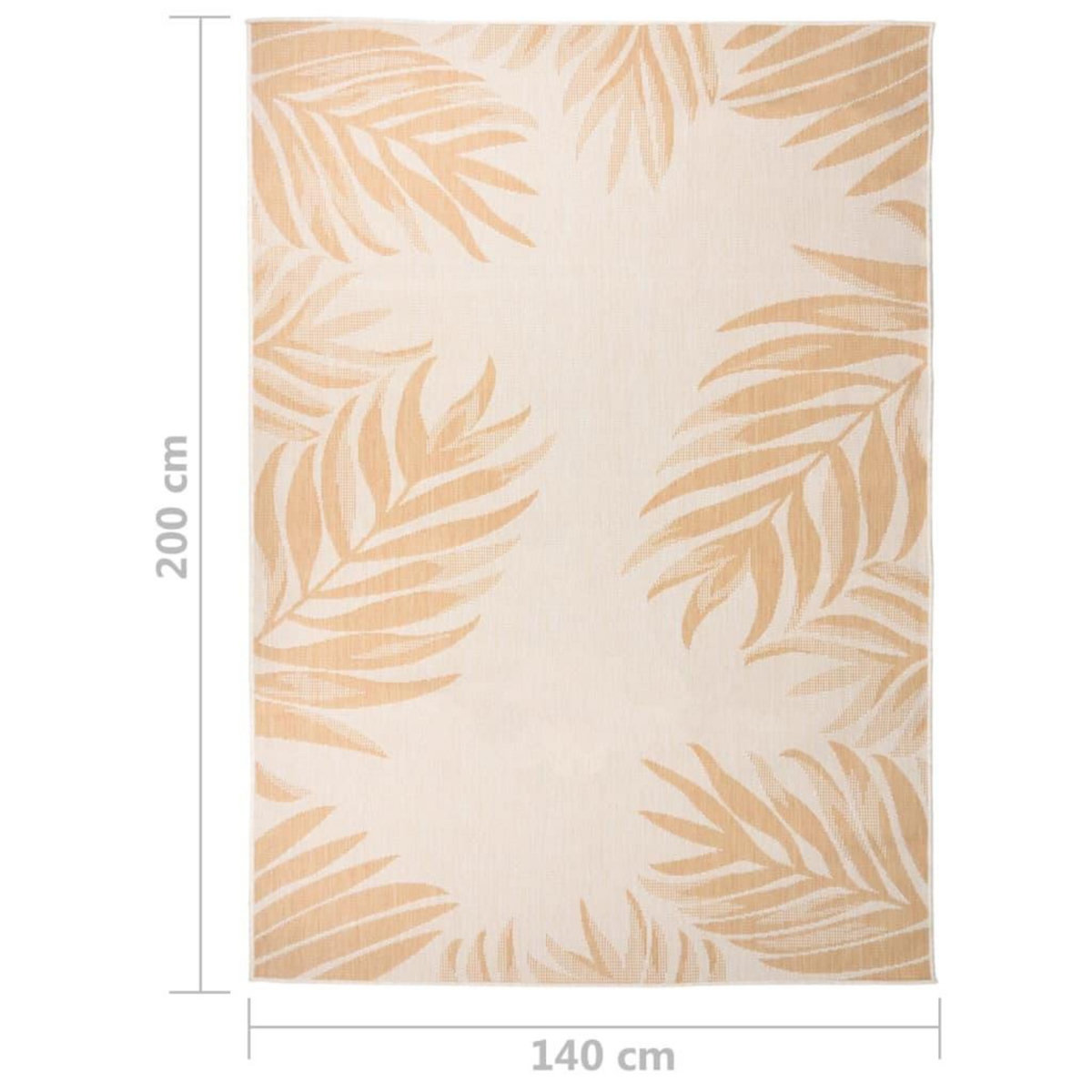 VIDAXL Tapis a tissage plat d'exterieur 140x200 cm Motif de feuille