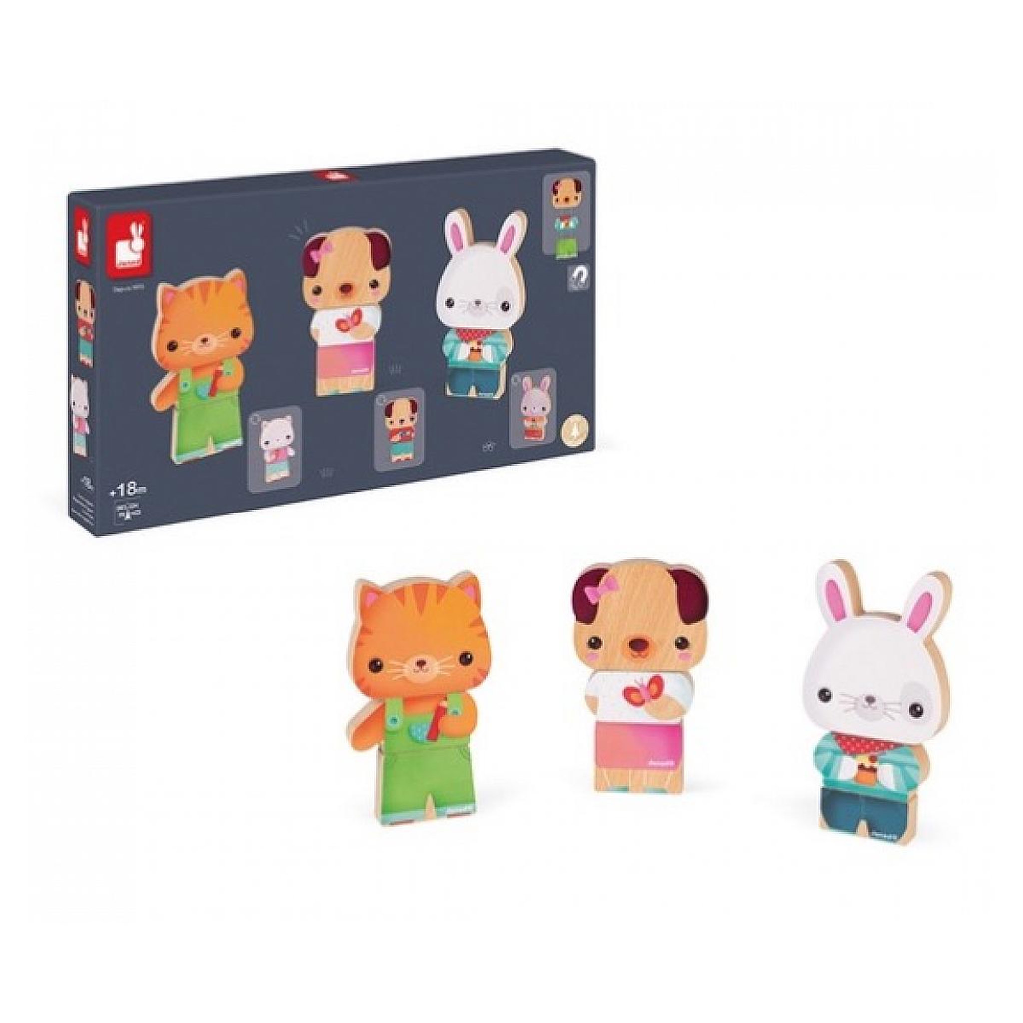 JANOD Puzzle Funny magnets animaux de compagnie