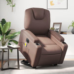 VIDAXL Fauteuil inclinable de massage electrique marron similicuir
