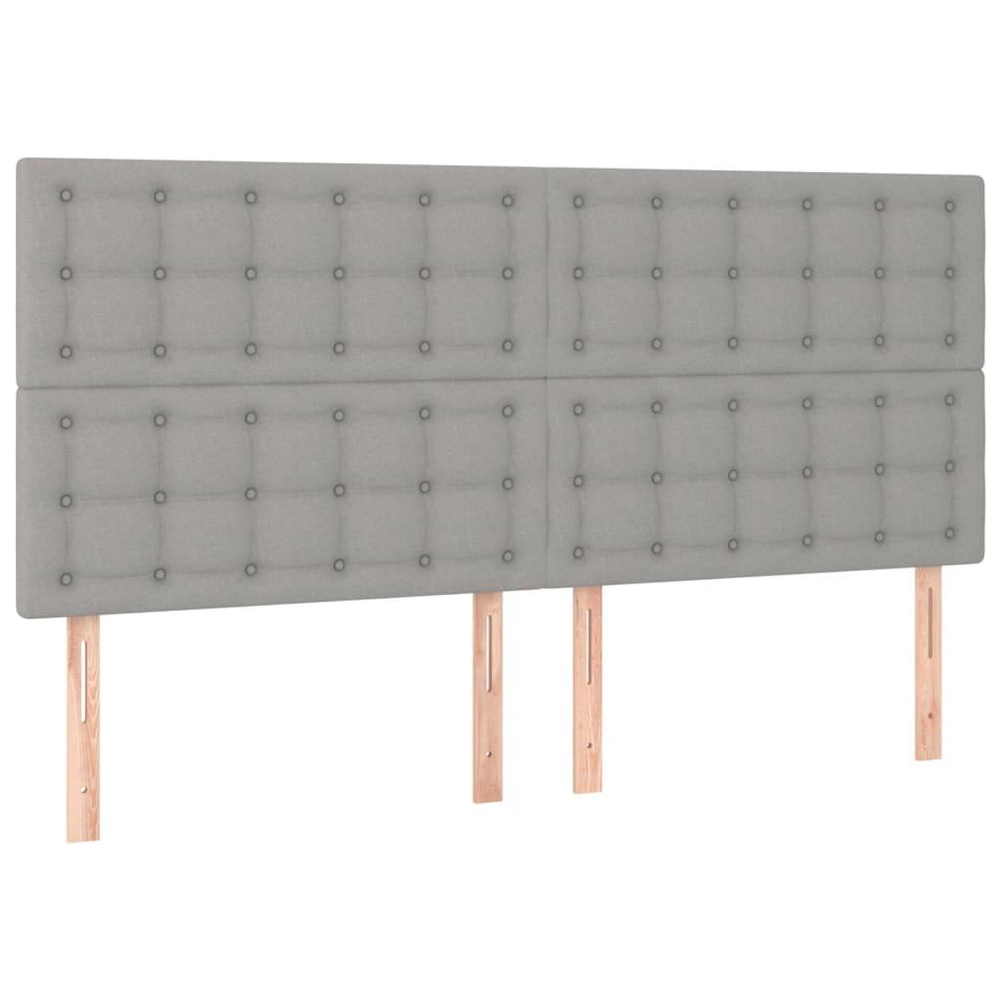 Voir la diapositive 5 : VIDAXL Sommier a lattes de lit avec matelas Gris clair 200x200cm Tissu