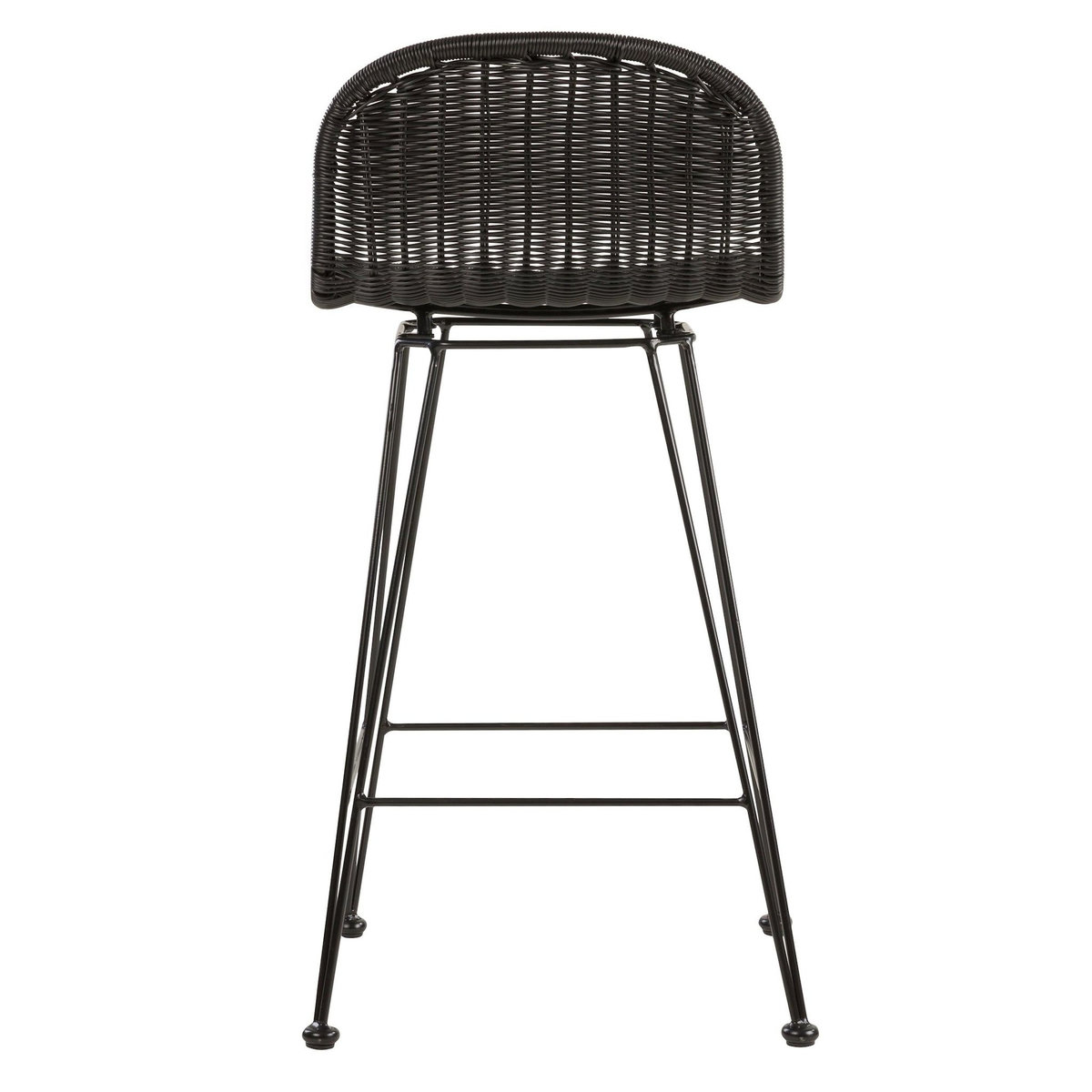 Rendez vous déco Lot de 2 chaises de bar mi-hauteur 63 cm en résine tressée marron - Jigani