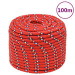 VIDAXL Corde de bateau Rouge 12 mm 100 m Polypropylene