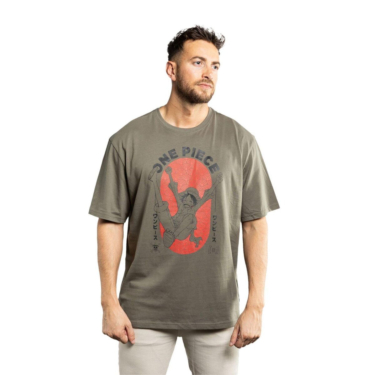 CAPSLAB T-shirt homme relax fit avec print One Piece Luffy