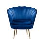 Voir la diapositive 1 : Habitat et Jardin Fauteuil velours  Floria  - 70 x 73 x 76 cm - Bleu