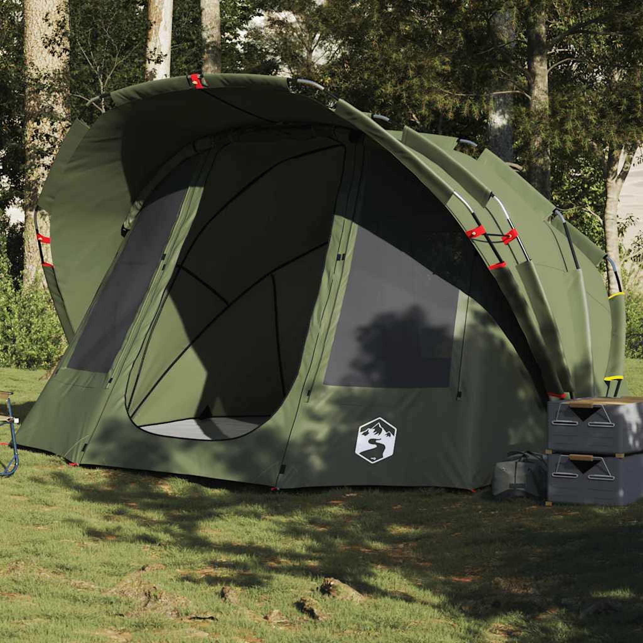 VIDAXL Tente de peche 5 personnes vert olive impermeable