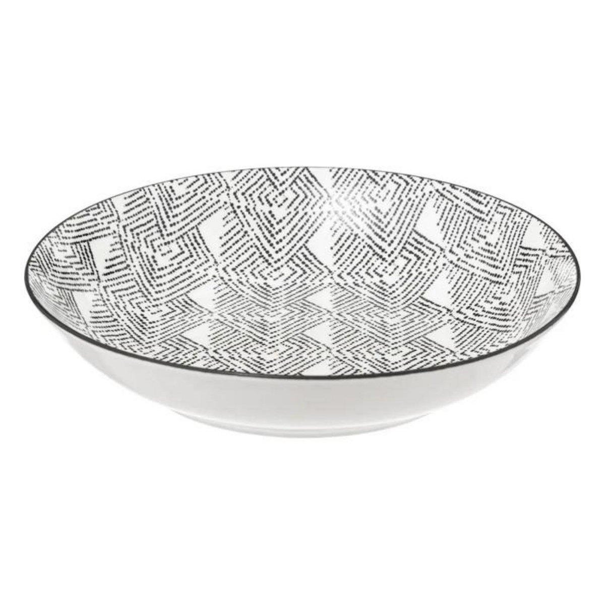 SECRET DE GOURMET Lot de 6 Assiettes Creuses  Bohemia Etnic  20cm Noir