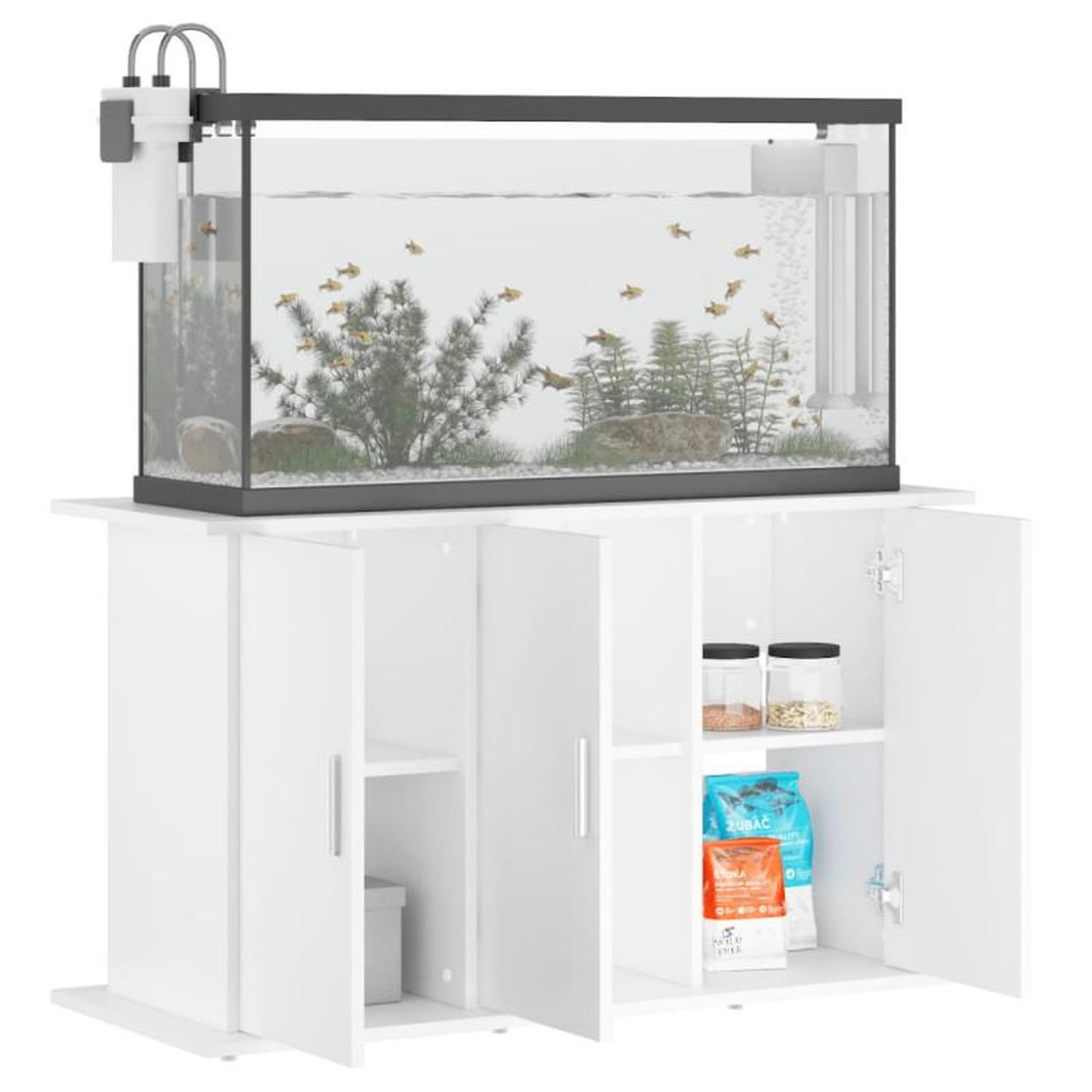 Voir la diapositive 3 : VIDAXL Support pour aquarium blanc 101x41x58 cm bois d ingénierie