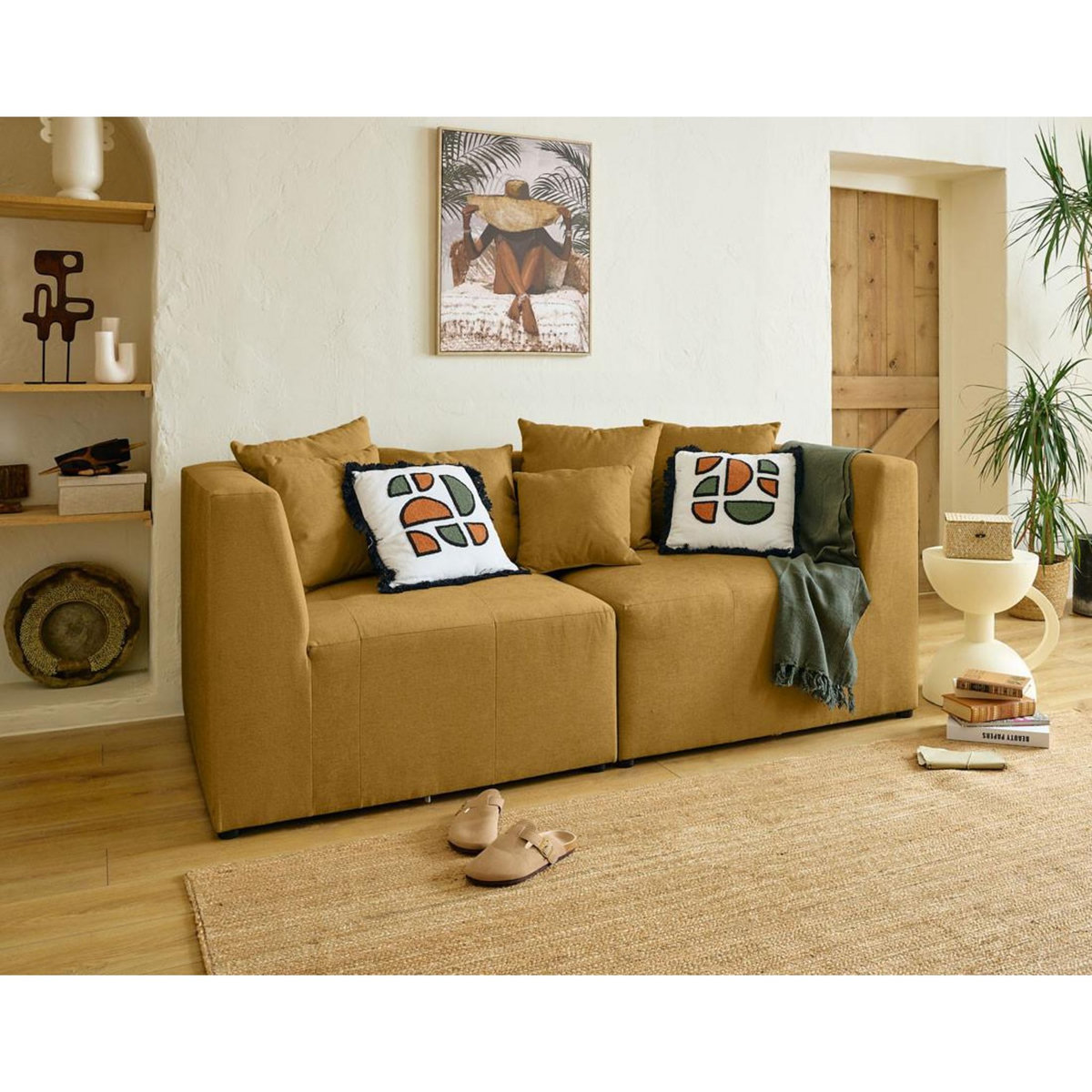 LISA DESIGN Amalfi - module d'angle réversible - en tissu