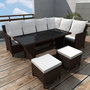 Voir la diapositive 1 : VIDAXL Salon de jardin 4 pcs avec coussins Resine tressee Marron