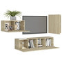 Voir la diapositive 3 : VIDAXL Ensemble de meubles TV 4 pcs Chene sonoma Bois d'ingenierie