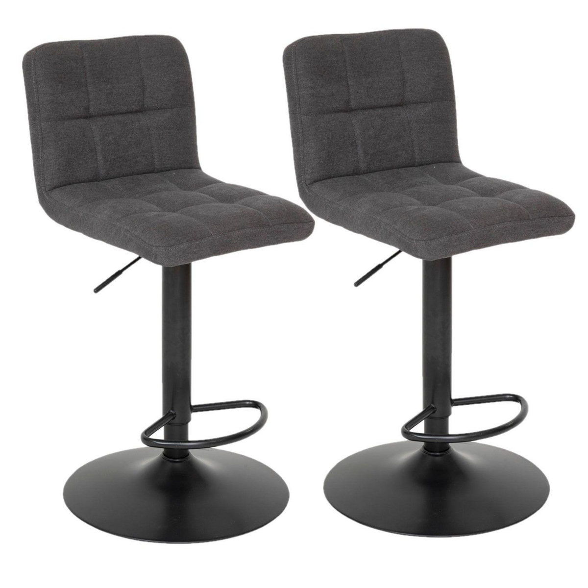 TOILINUX Lot de 2 chaises de bar en tissu DELEK