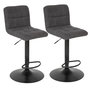 Voir la diapositive 1 : TOILINUX Lot de 2 chaises de bar en tissu DELEK