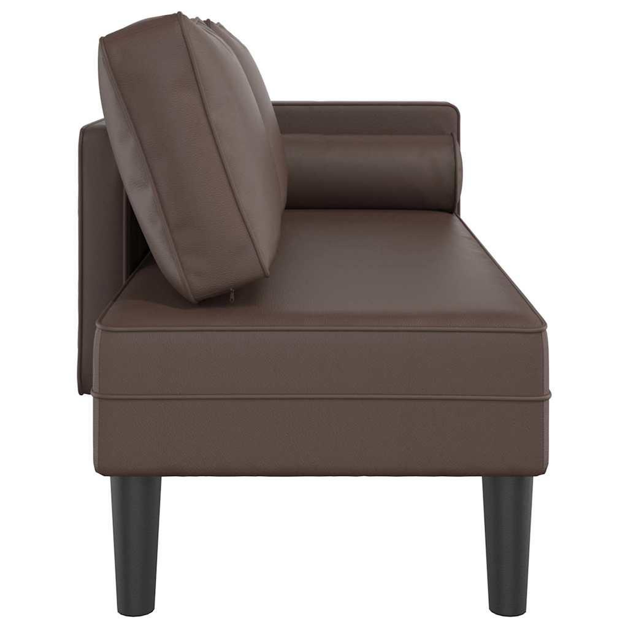 Voir la diapositive 4 : VIDAXL Chaise longue avec coussins marron similicuir